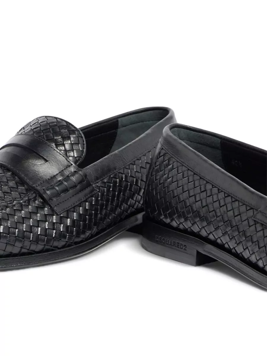 Dsquared2 Loafers Round Toe Woven Texture Design