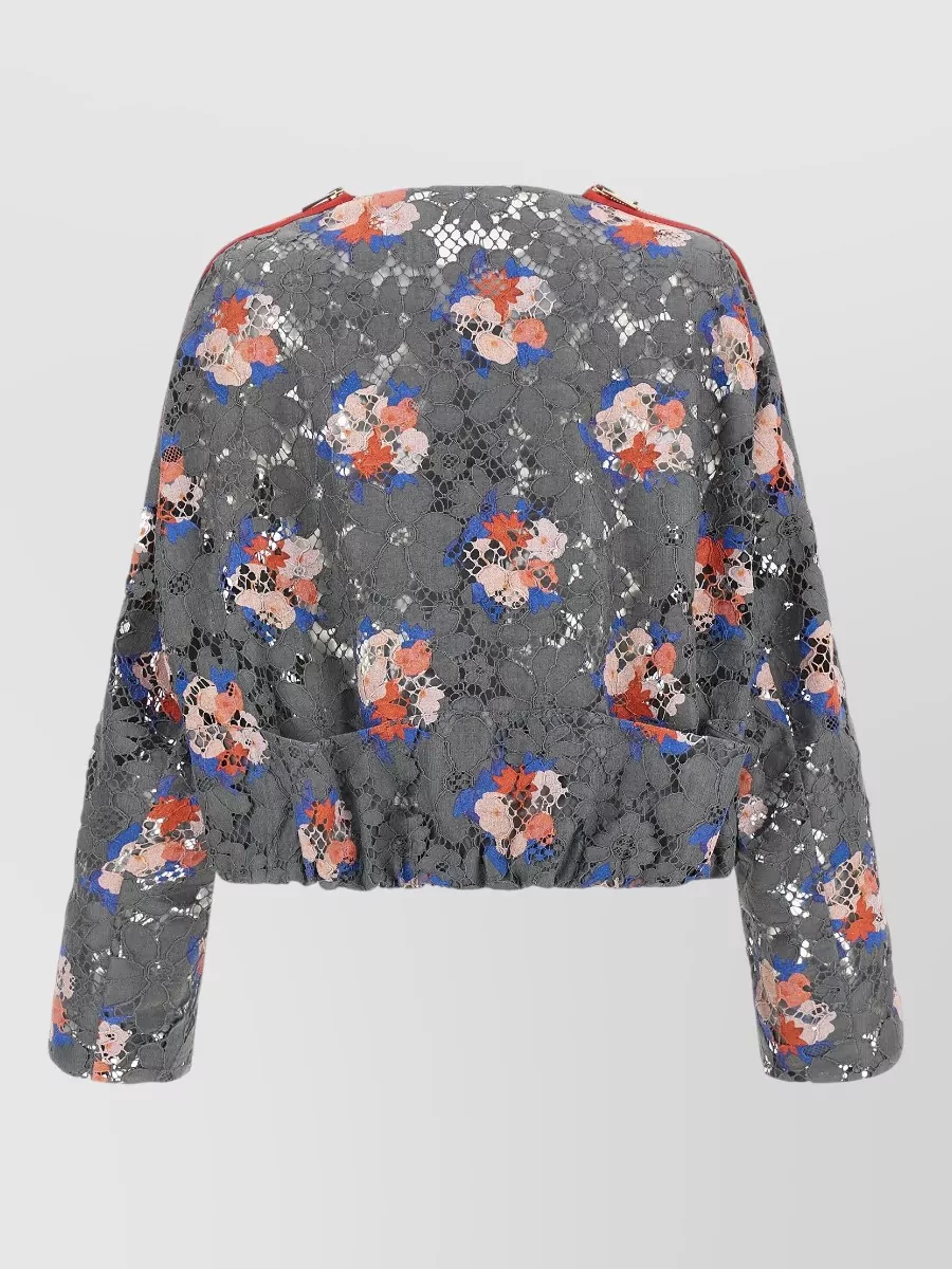Fendi floral lace cropped blazer