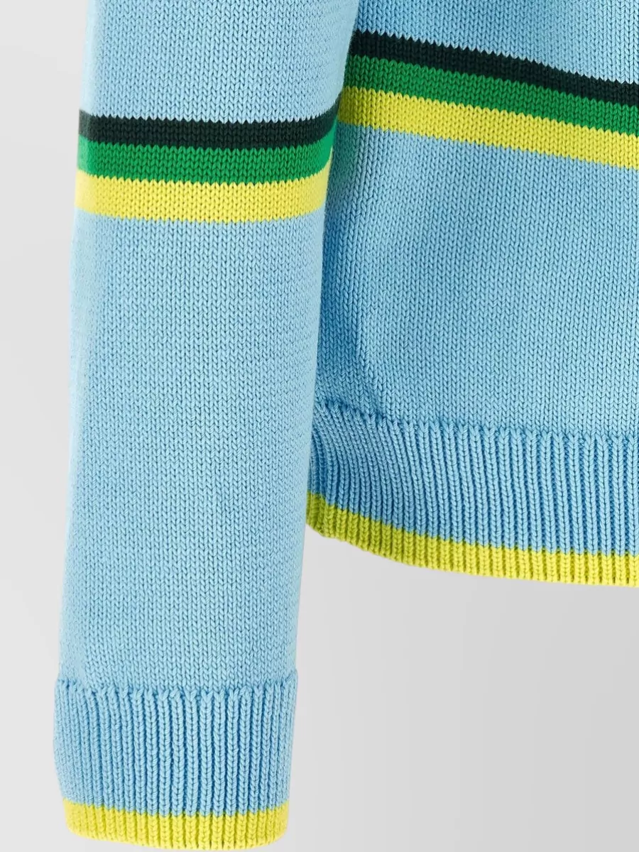 Jw Anderson Striped Cotton Crewneck Jumper