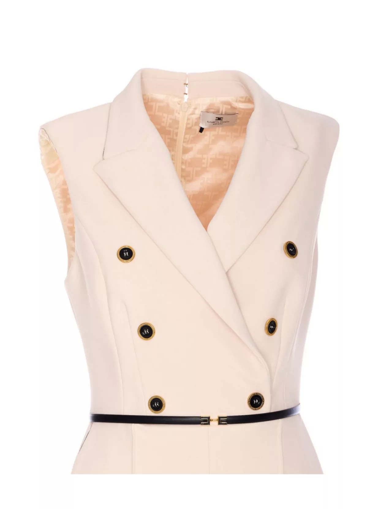 Elisabetta Franchi V-neck Jumpsuit Belted Button Detailing