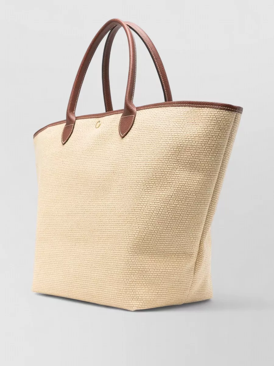 Longchamp Raffia Basket Shoulder Bag