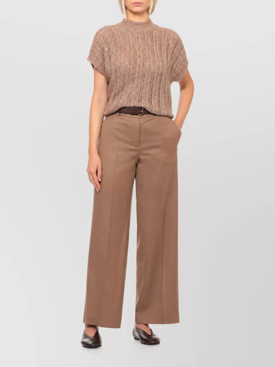 Peserico Alpaca-Blend Perforated Sequined Sleeveless Sweater