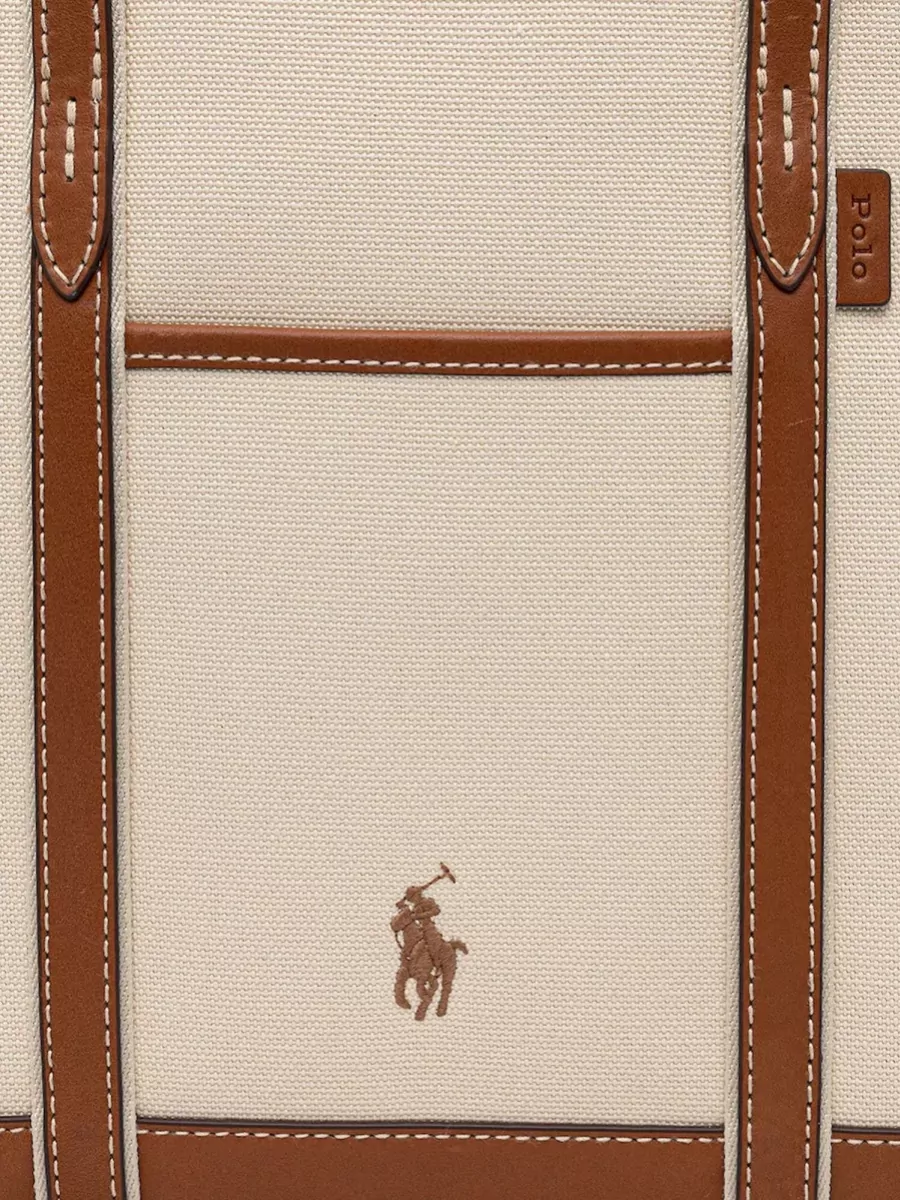 Polo Ralph Lauren Canvas Shoulder Bag Embroidered Front Logo
