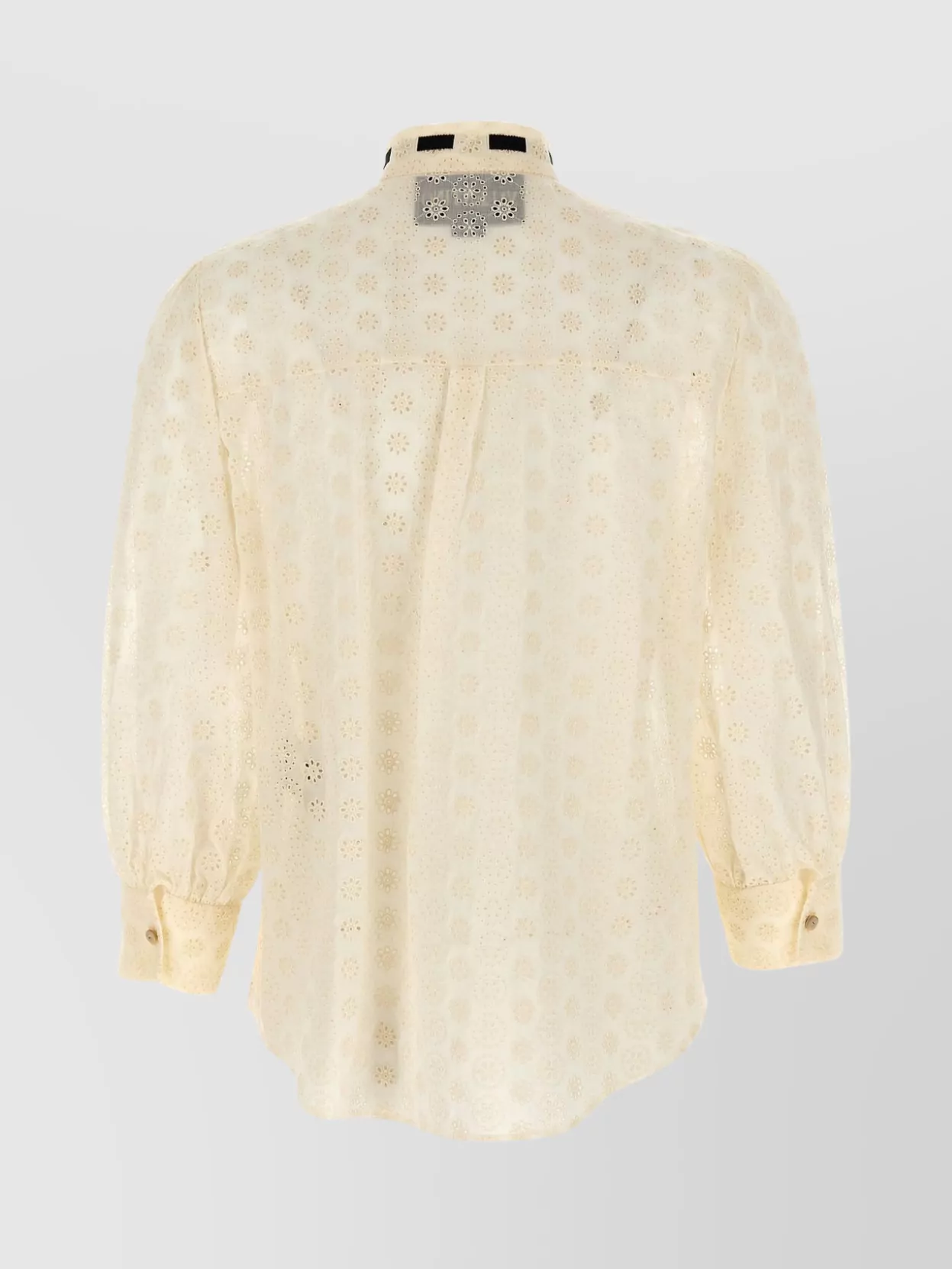 Valentino Daisy Polka-dot Sangallo Button-down Shirt In Neutral