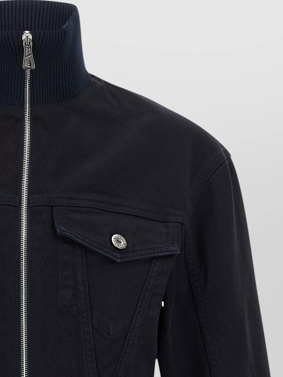 Jean Paul Gaultier Denim Ribbed Fitted Jacket