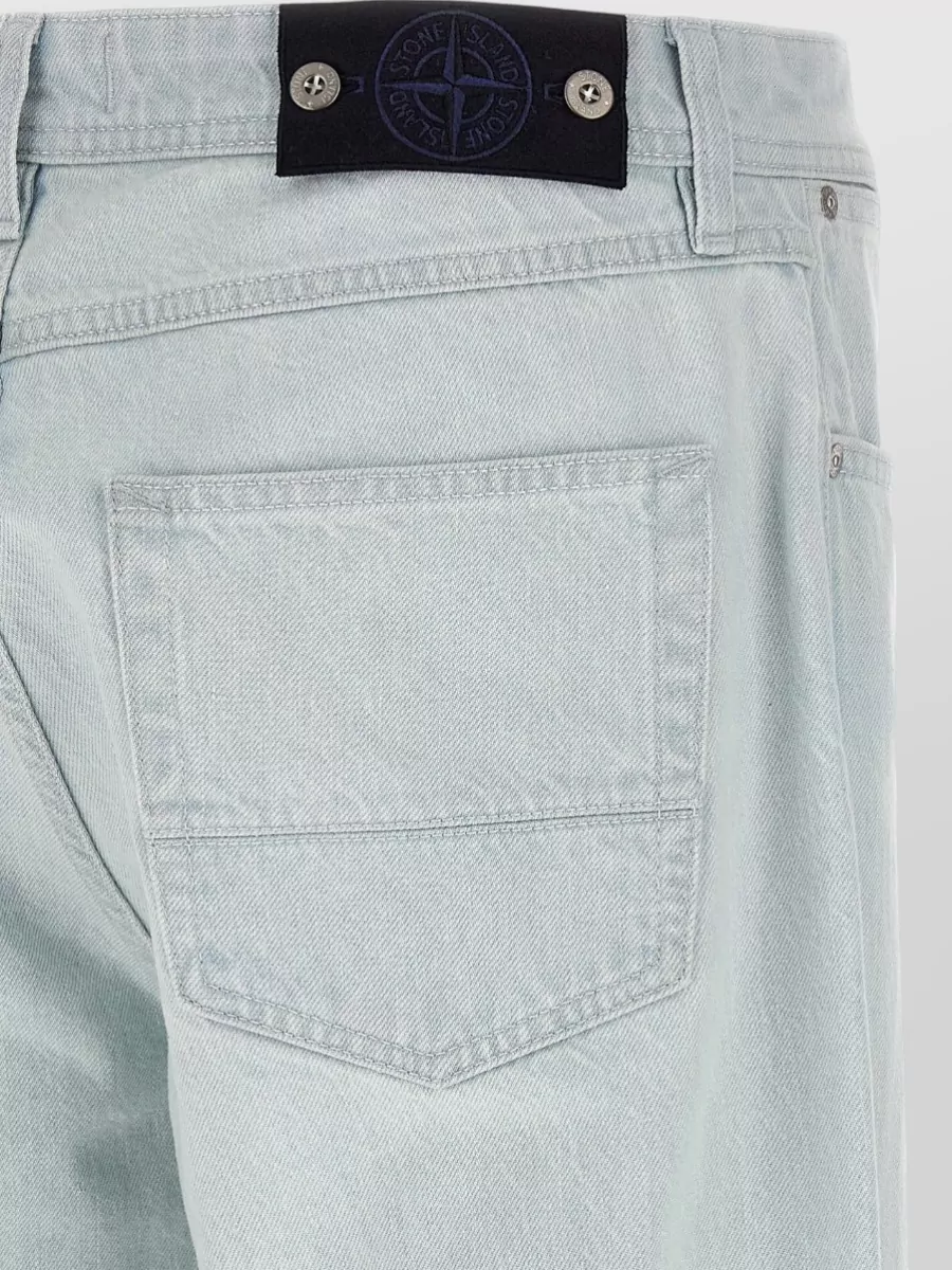 Stone Island Straight Leg Denim Jeans Belt Loops Pockets