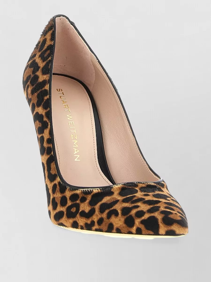 Stuart Weitzman leather leopard-print pumps