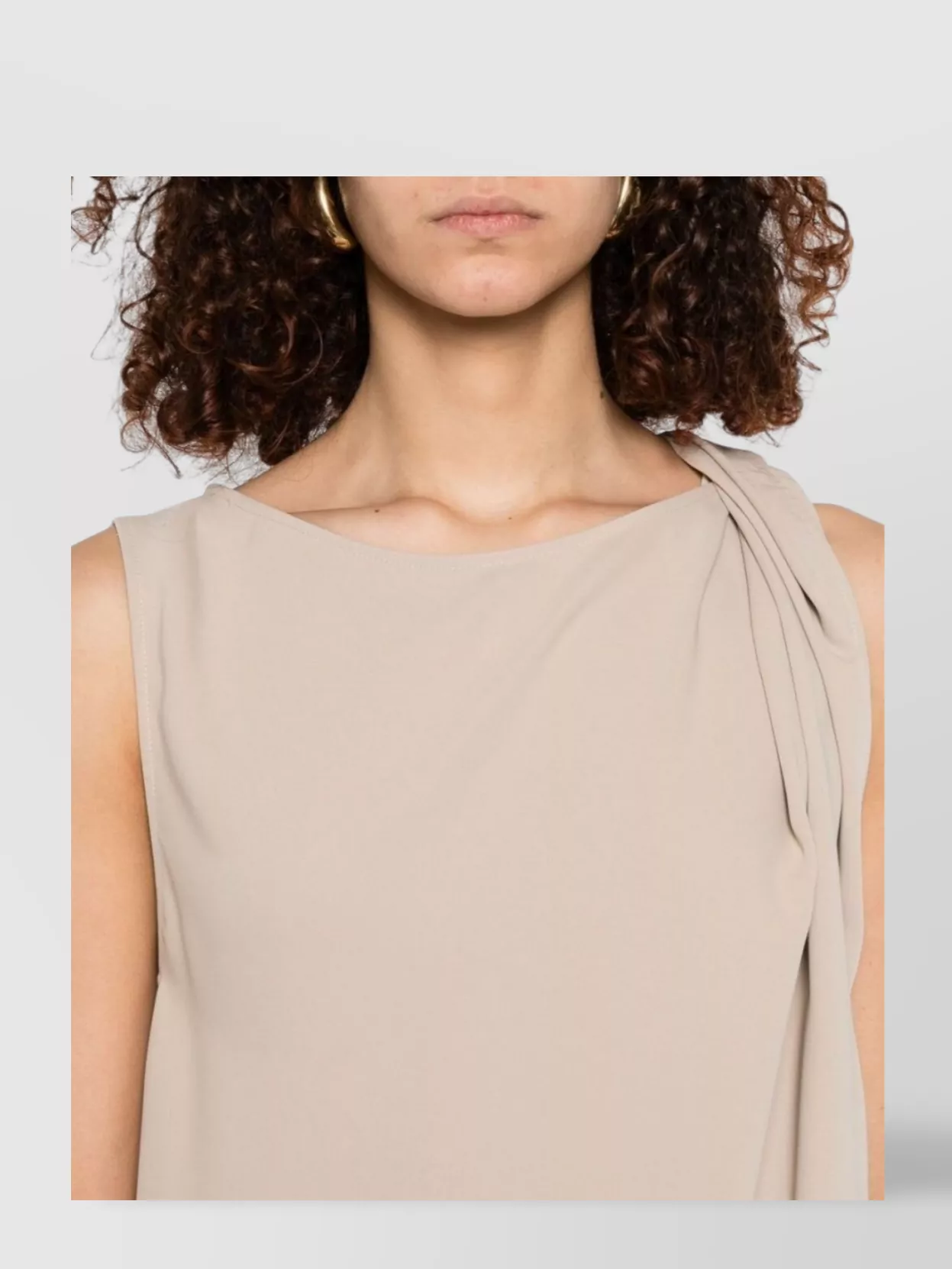 Parosh Draped Sleeveless Dress Round Neckline