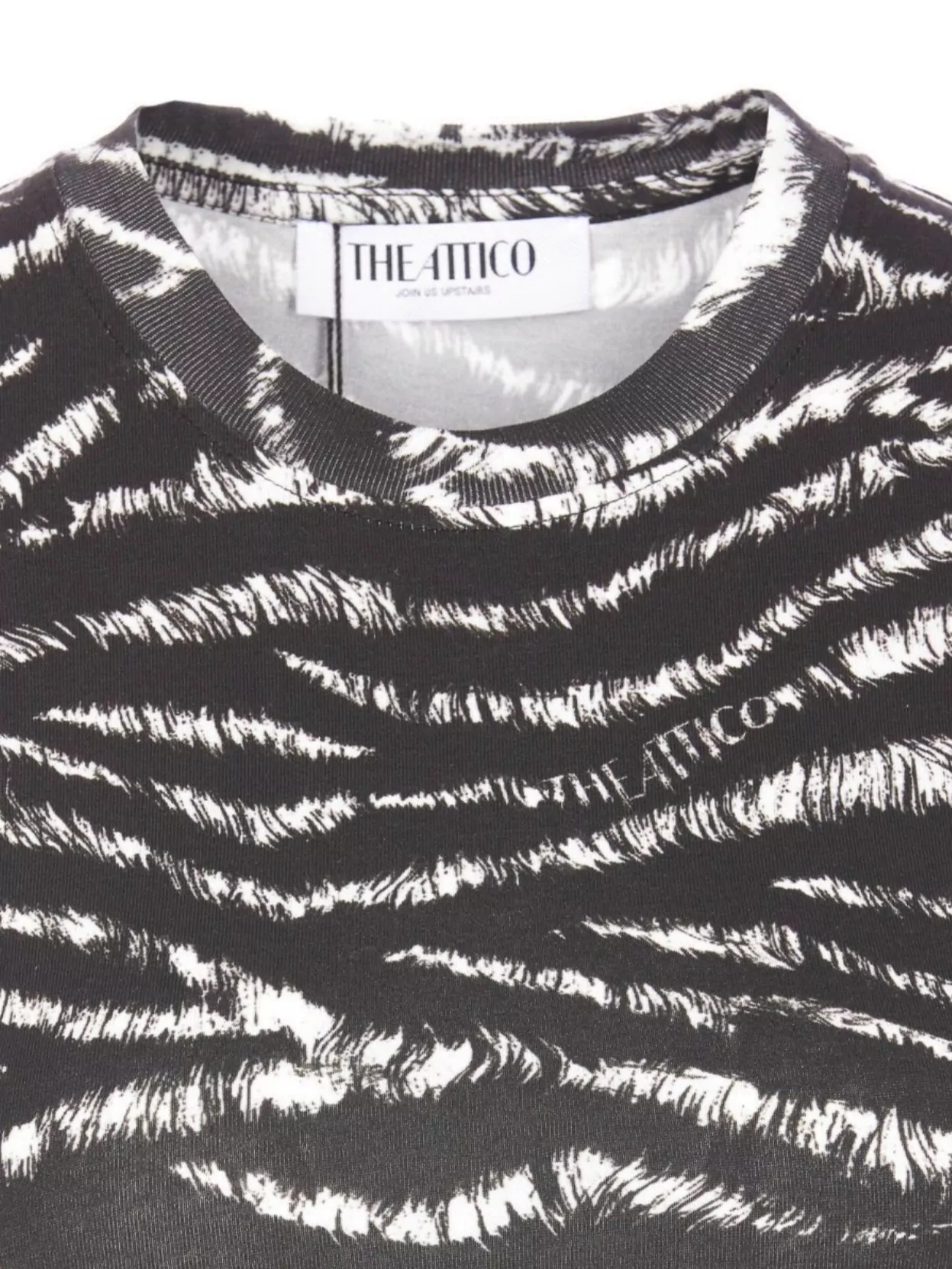 Attico Zebra Print Form-fitting Sleeveless Tank Top