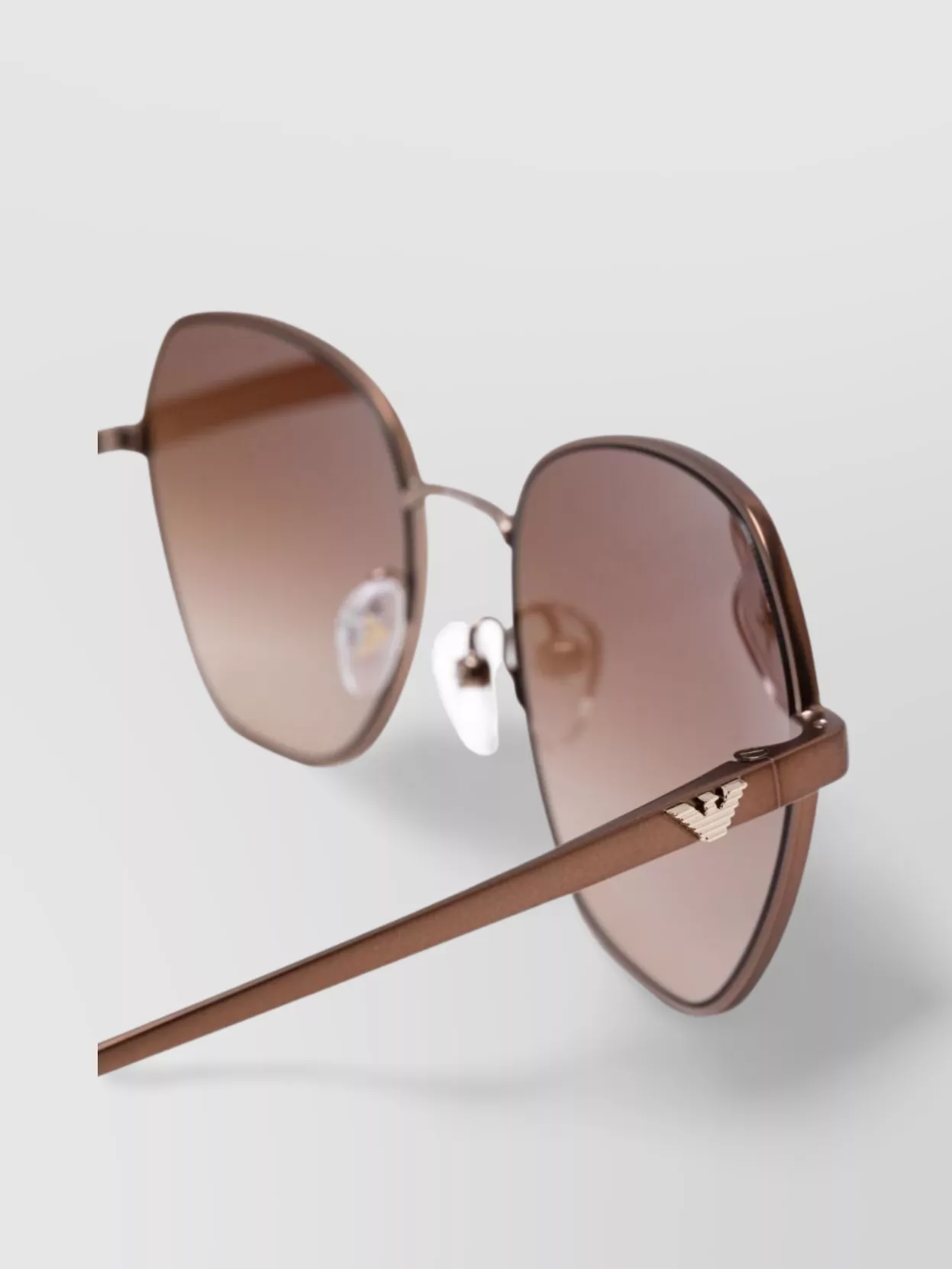 Emporio Armani Geometric Metal Frame Sunglasses With Gradient Lenses