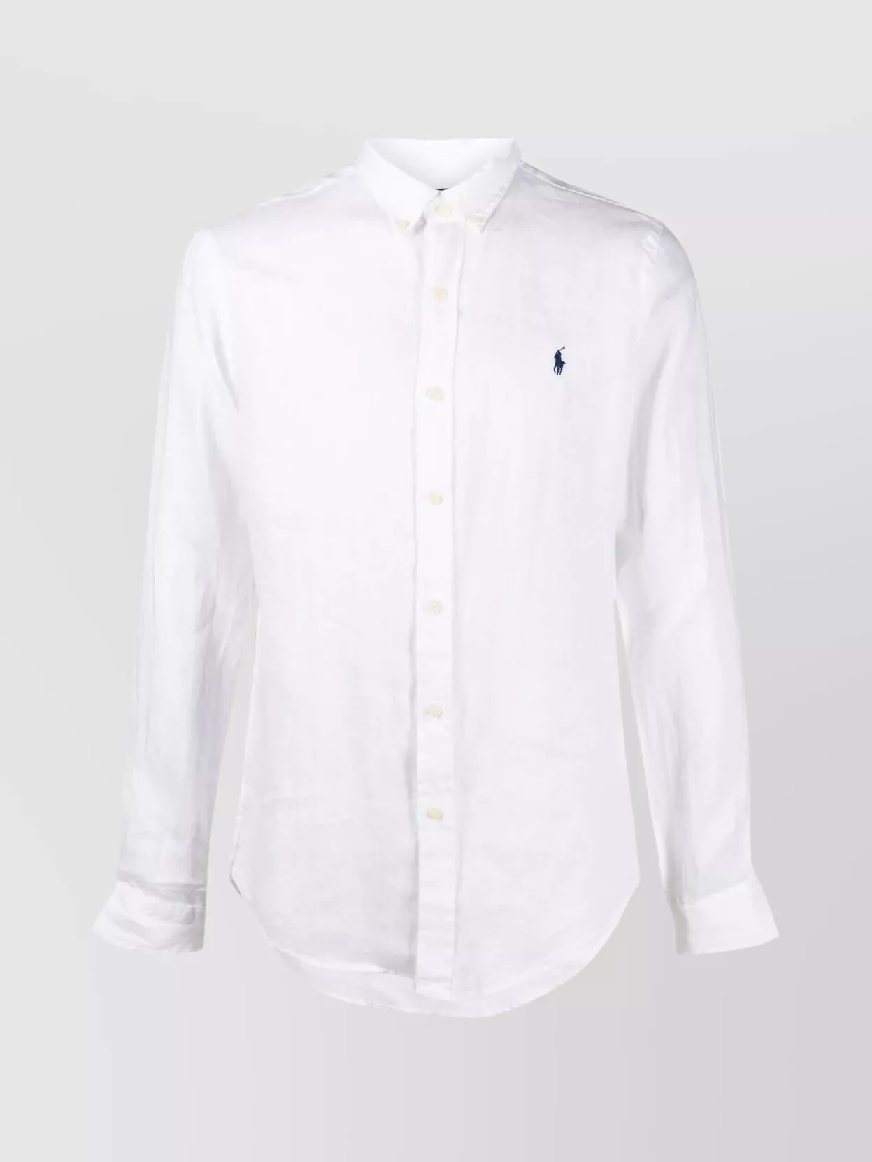 Shop Polo Ralph Lauren Collared Tailored Shirt With Curved Hem