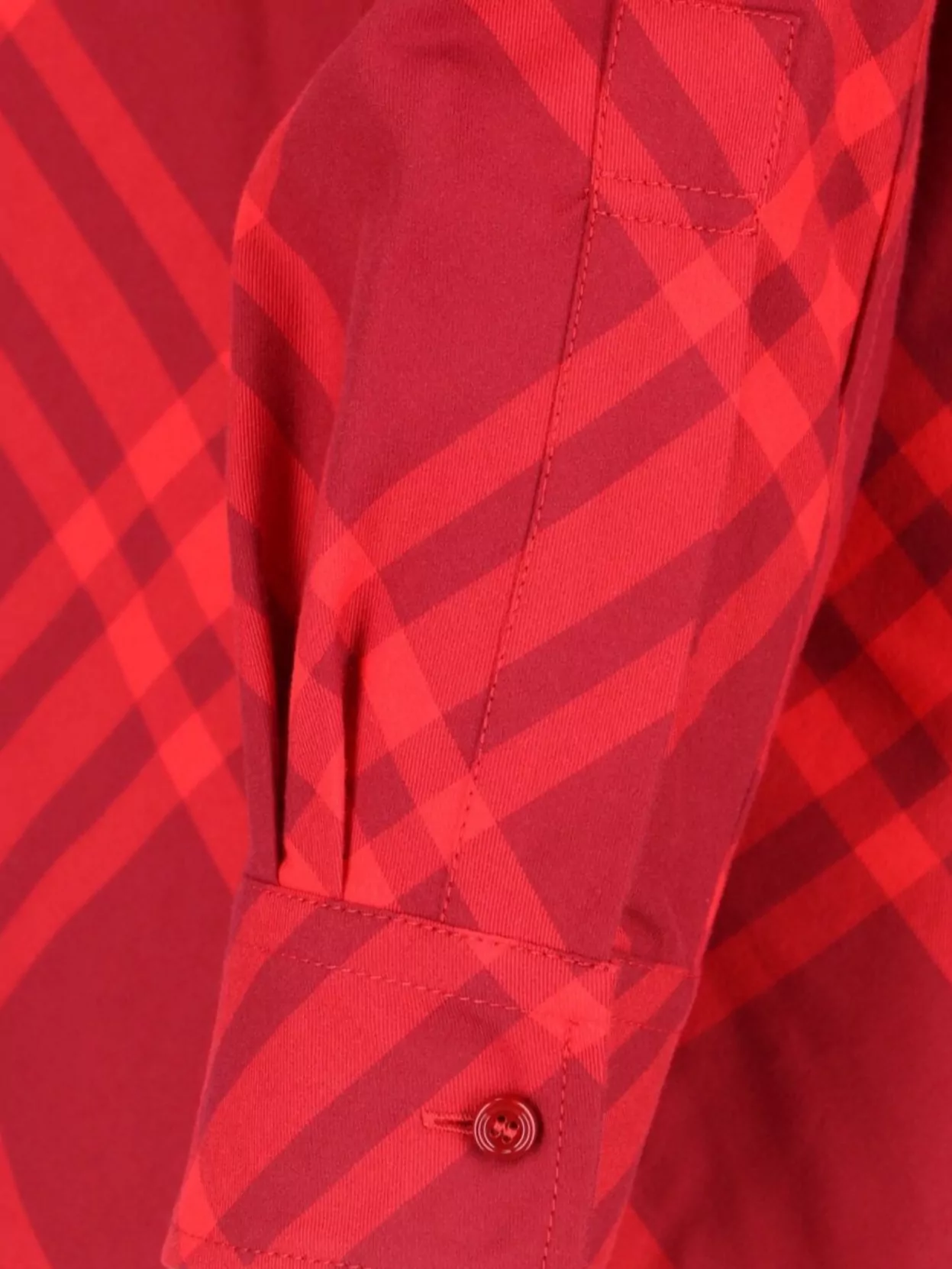 Shop Burberry Plaid Long Sleeves Top In Red