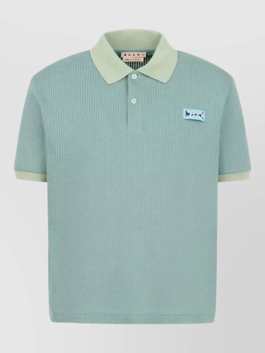 Marni Jacquard Short-Sleeve Polo Shirt