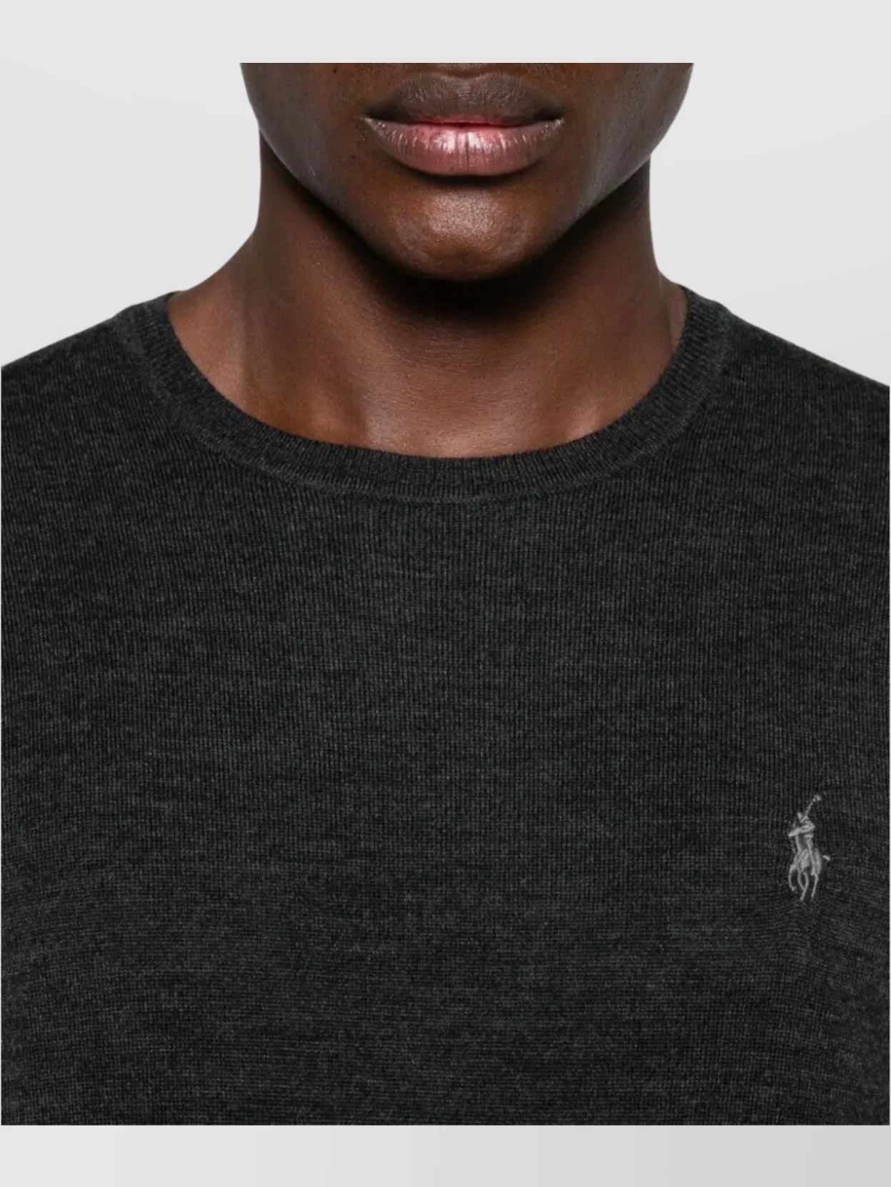 Ralph Lauren Crew Neck Wool Sweater With Mélange Effect