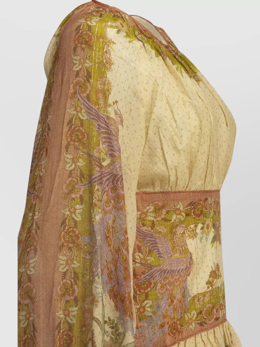 Zimmermann Silk Cotton Floral-Print Long-Sleeve Mini Dress