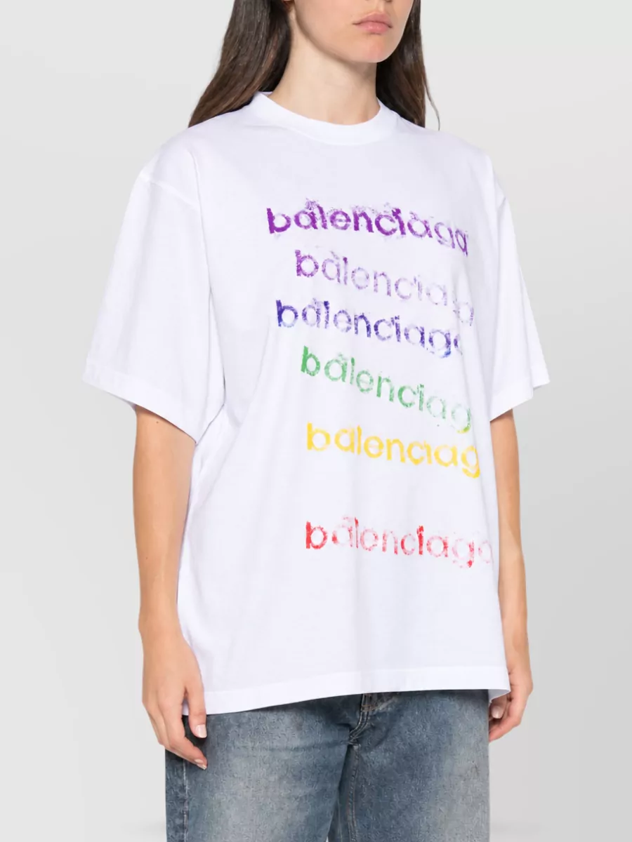 Balenciaga Silk Short-Sleeve T-Shirt