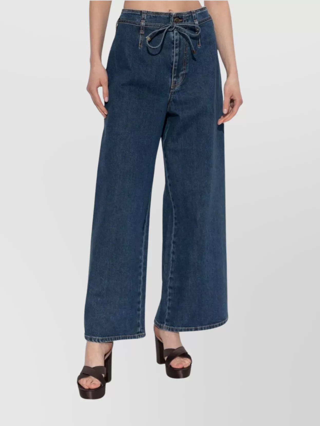 Etro High-Waisted Wide-Leg Denim Trousers