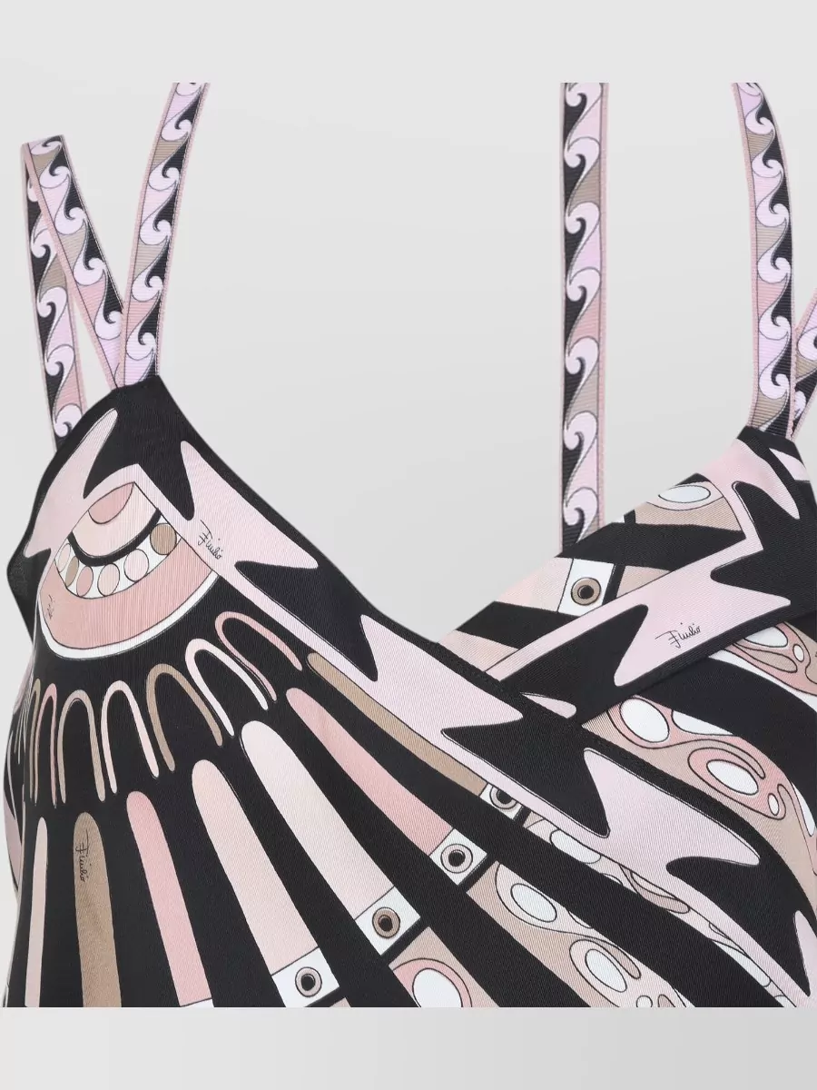 Pucci Silk Printed Asymmetric Scarf Crop Top