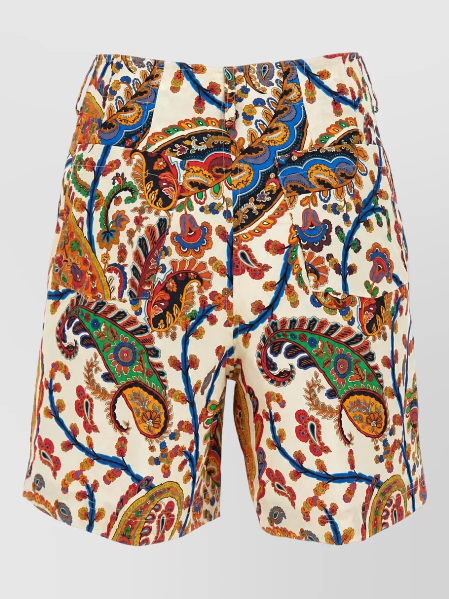 Etro Floral Paisley Print Shorts
