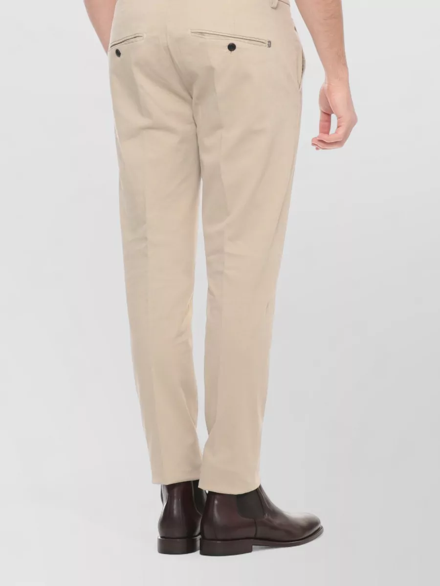 Dondup Cotton Trousers Straight Cut Belt Loops Pockets