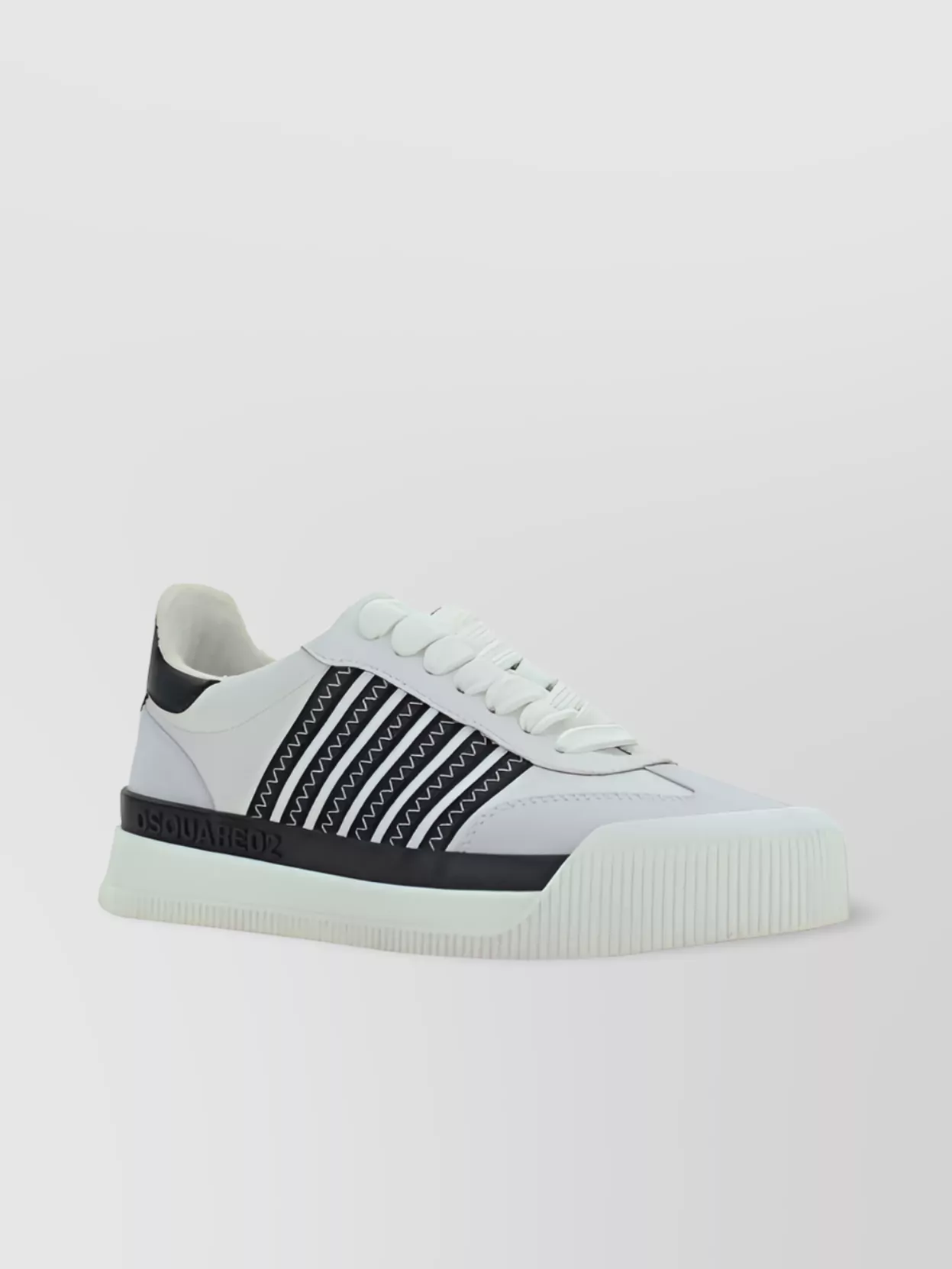 Dsquared2 Calfskin Sneakers With Contrasting Platform Sole In Gray