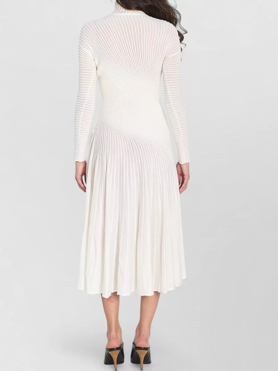 Alaïa Twisted Wool Blend Ribbed Maxi Dress
