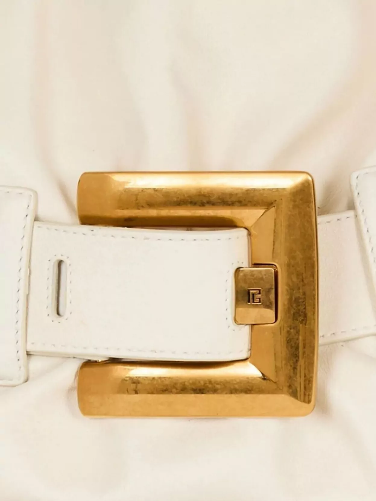 Balmain Medium-Calfskin Bag Featuring Ruched Design