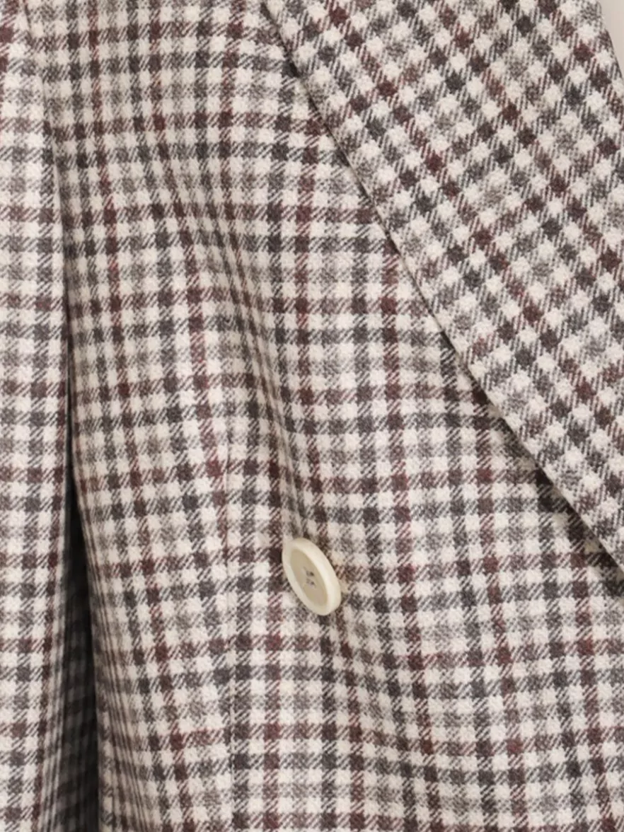 ジャケット BRUNELLO CUCINELLI DOUBLE-BREASTED JACKET IN CHECK FLANNEL Brunello Cucinelli Tailored checked double-breasted jacket