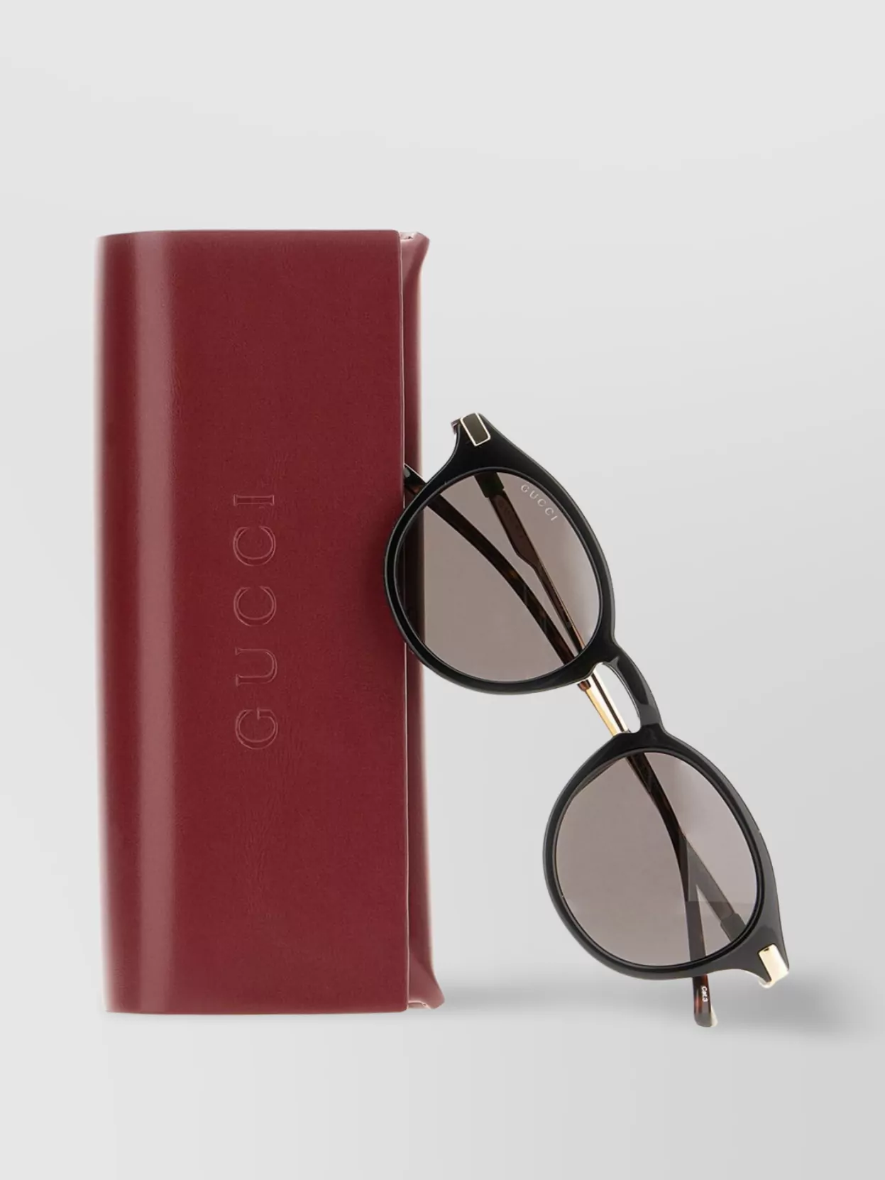 Gucci Round Frame Sunglasses Metal Accents
