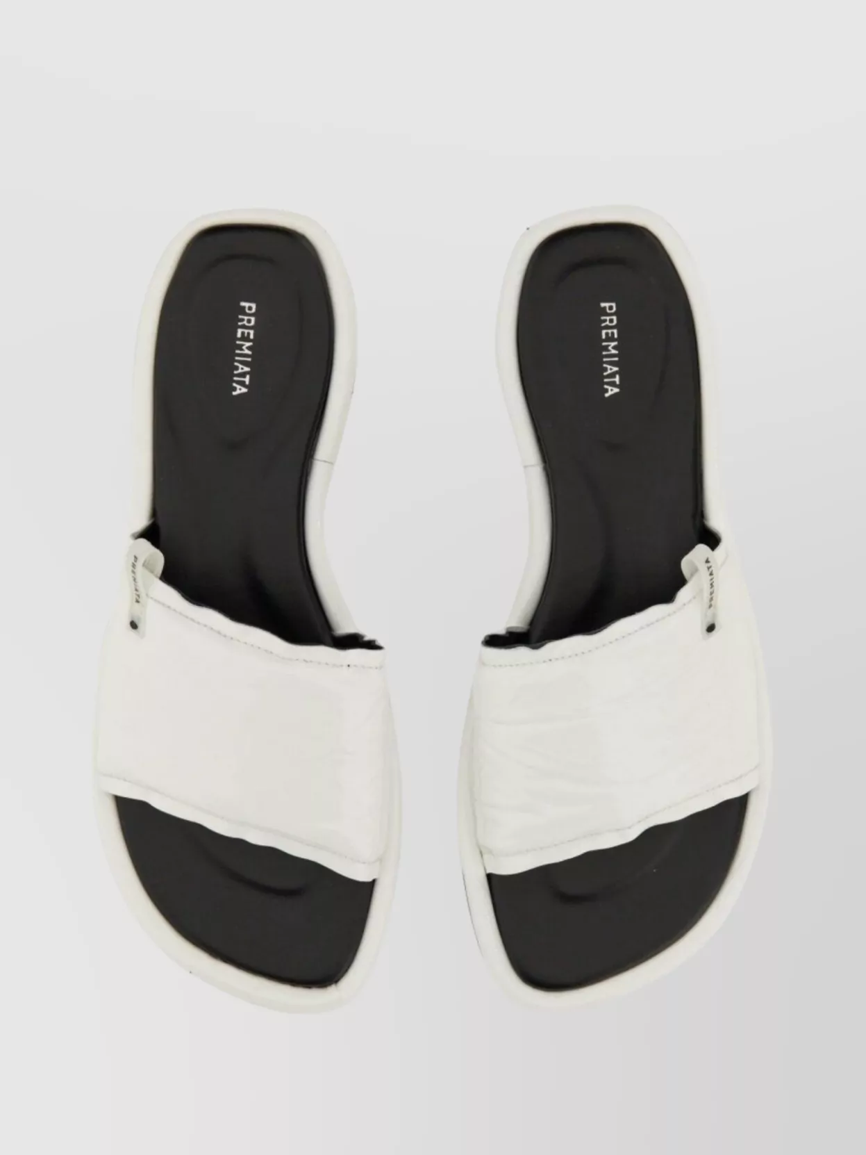 Premiata Sleek White Slide Sandal With Lamb Leather Upper