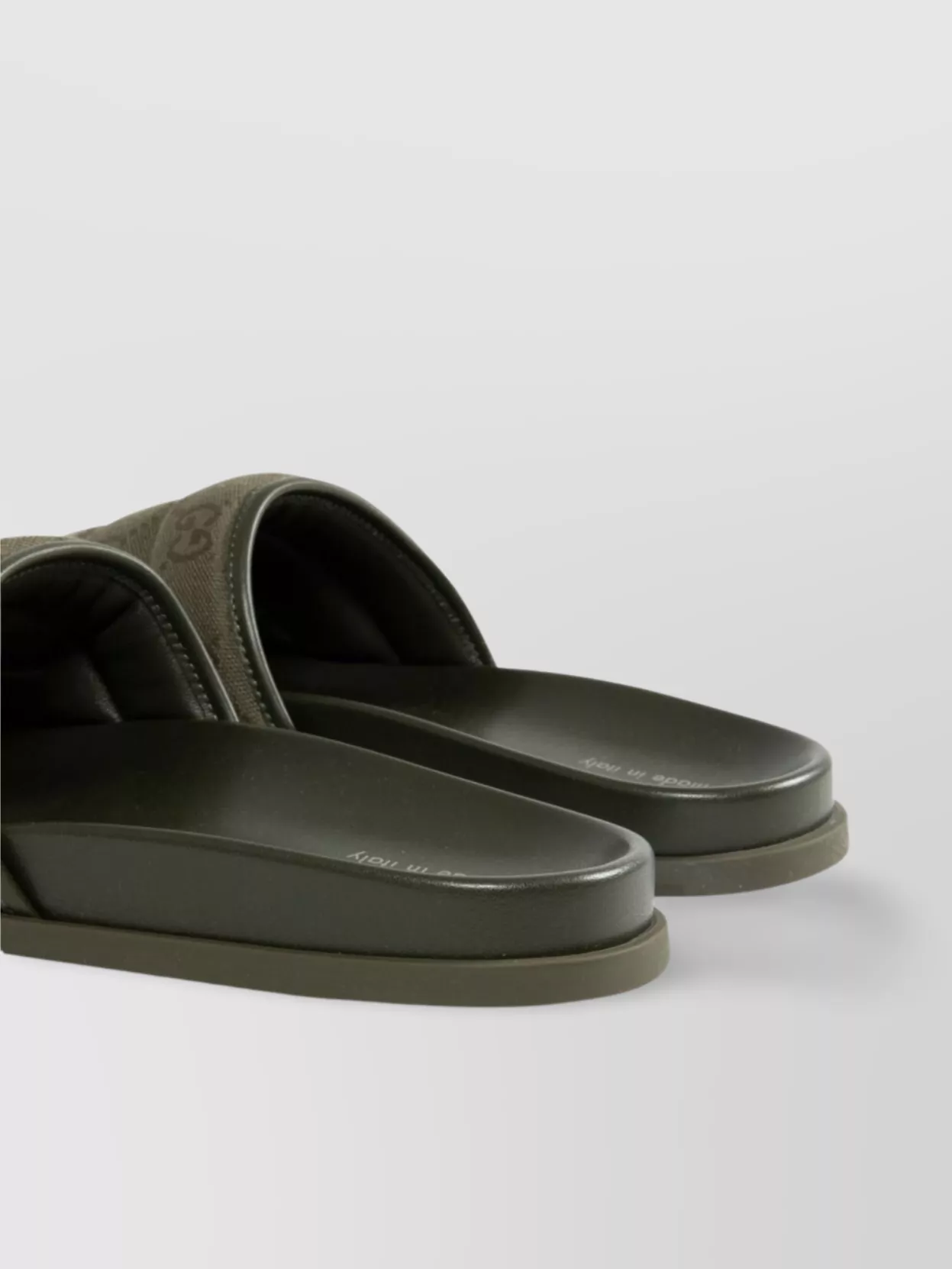 Gucci Green Open Toe Slides In Green