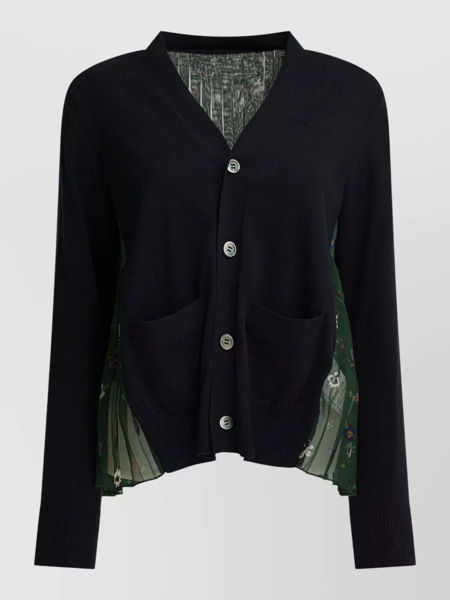Sacai Floral print fitted jacket