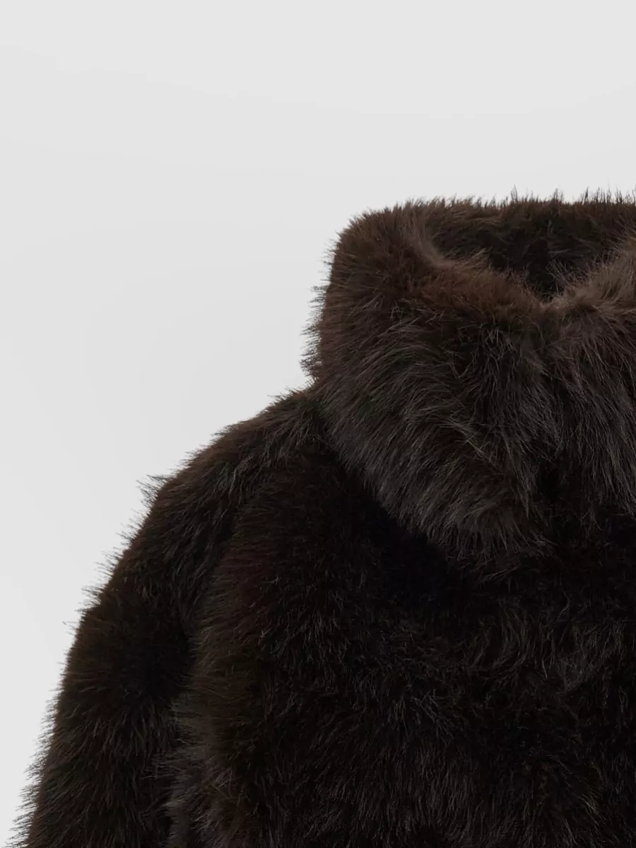 Rotate Birger Christensen Cropped Faux Fur Jacket
