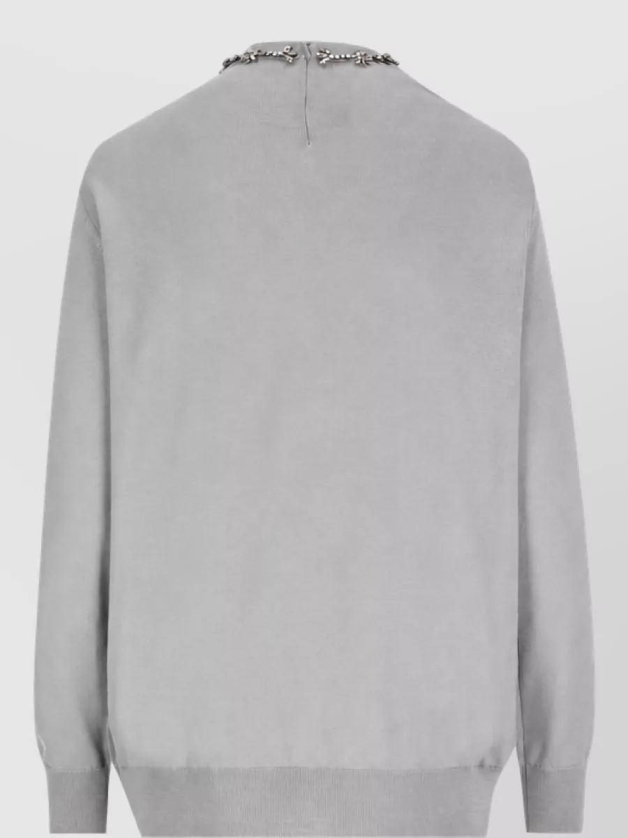 Valentino Garavani Virgin Wool Embellished Crewneck Sweater