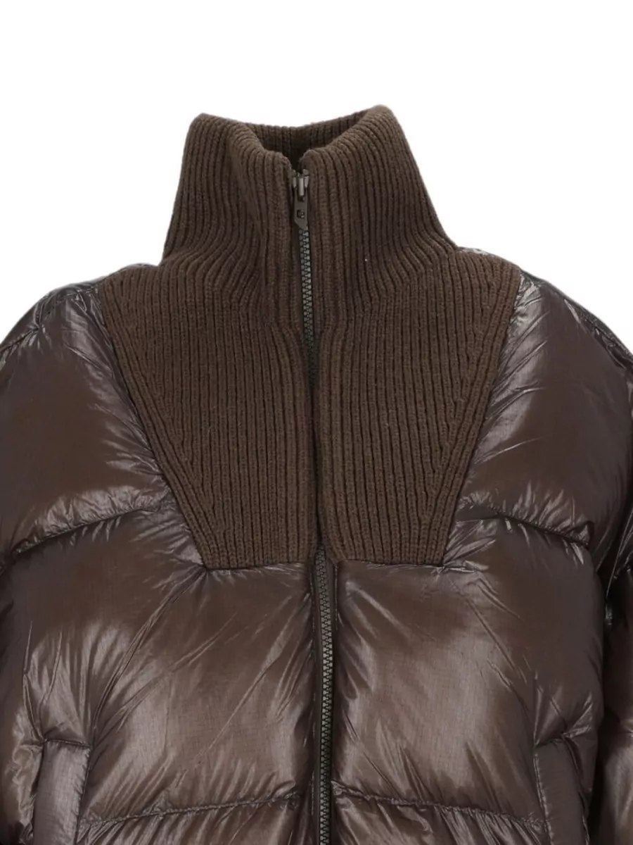 Diesel Down Ribbed-Knit Funnel-Neck Puffer Jacket