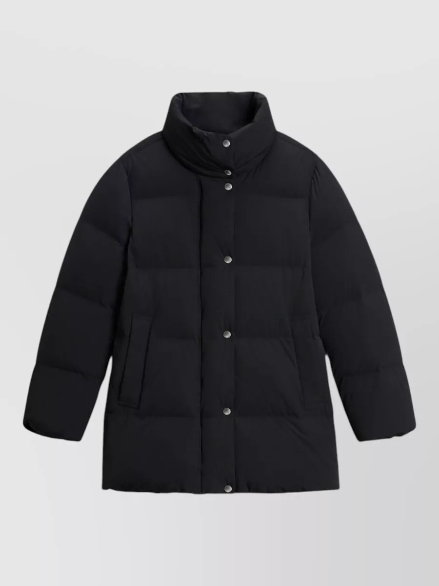 Woolrich Quilted High-Neck Midi Down Jacket