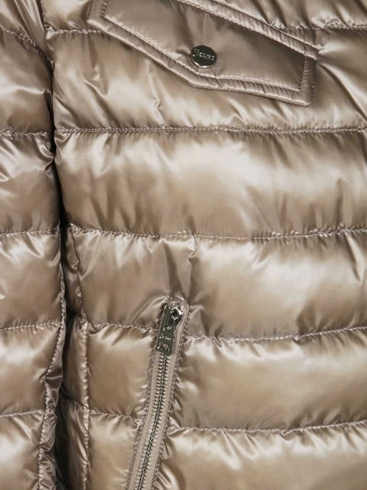 Herno Quilted High Collar Metallic Jacket With Side Pockets
