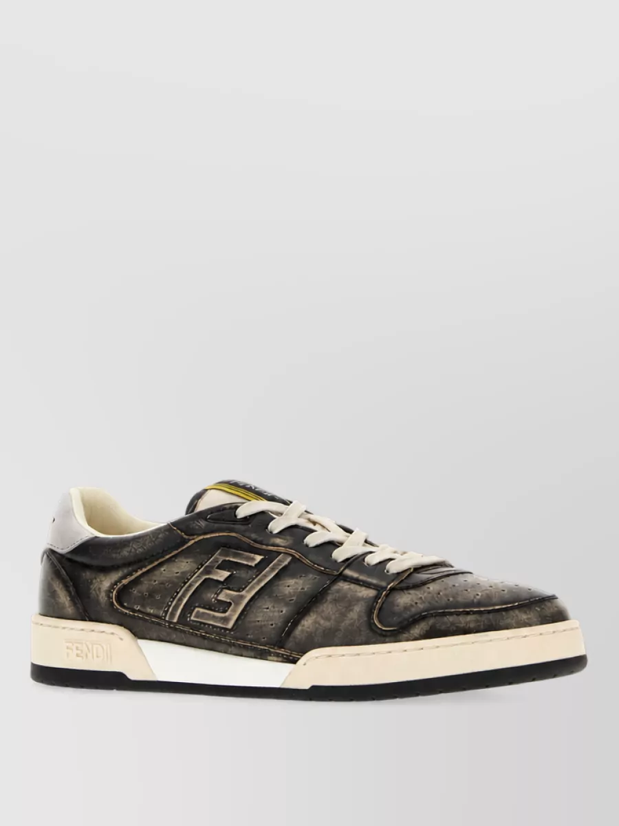 Fendi leather lace-up sneakers