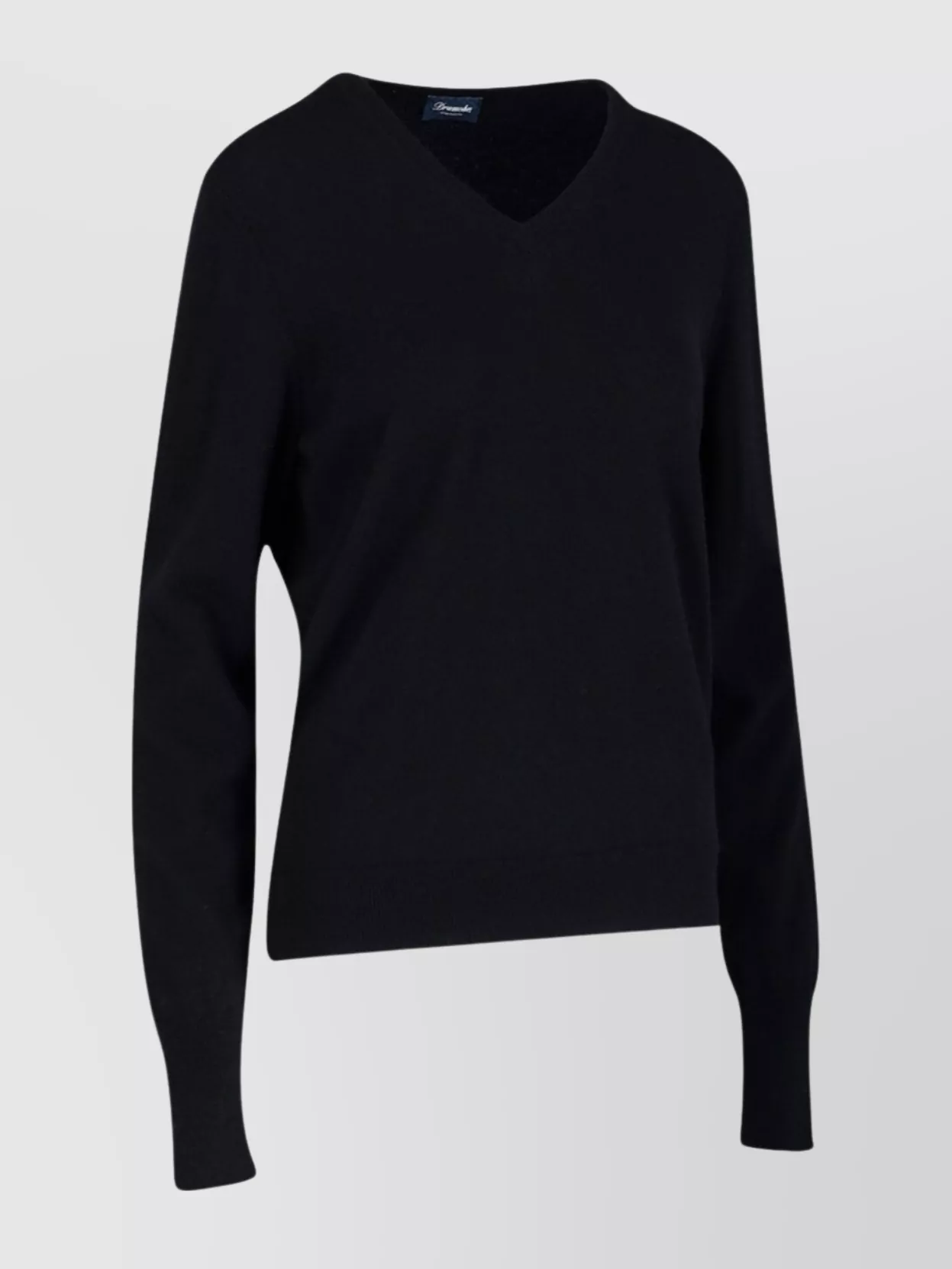 Drumohr Ribbed V-Neck Knitwear With Long Sleeves