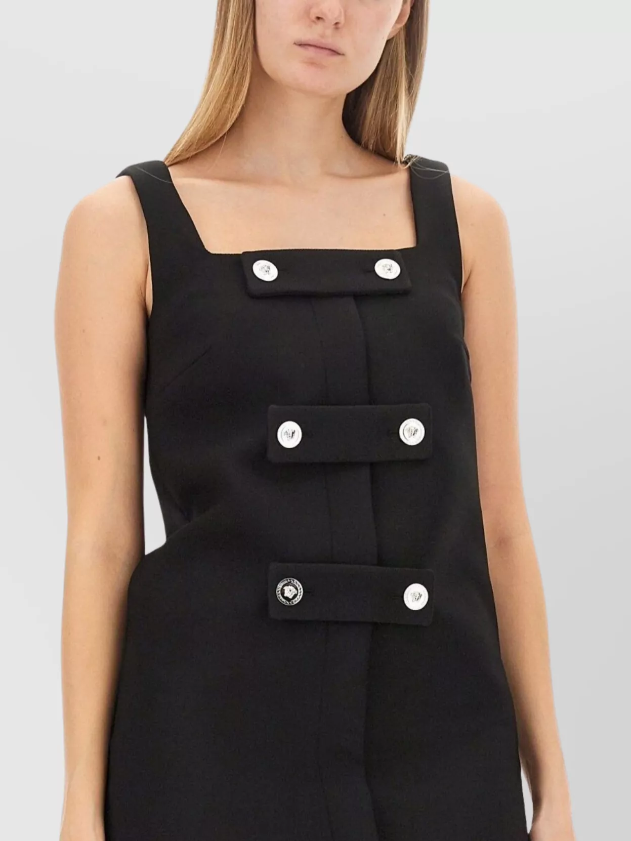 Versace Button Detail Mini Dress Jellyfish
