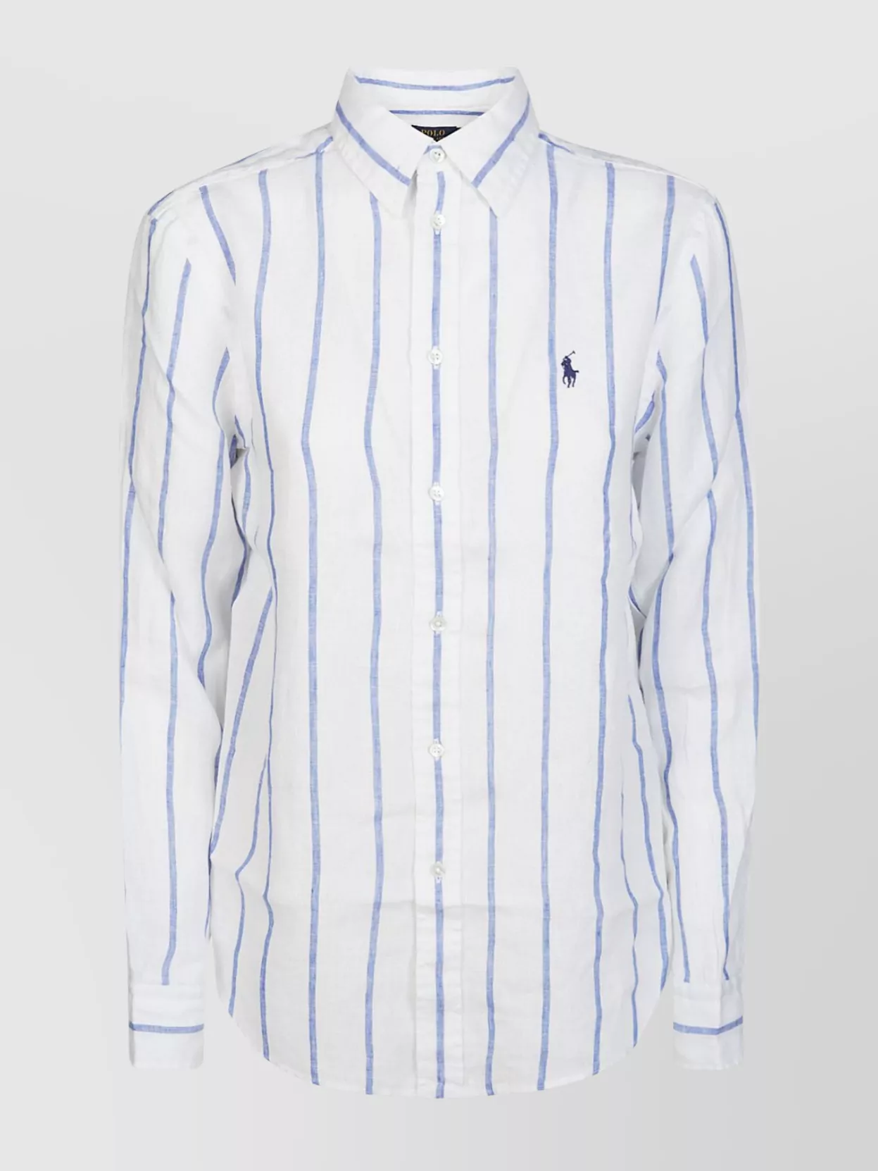 Shop Polo Ralph Lauren Curved Hem Striped Long Sleeve Shirt