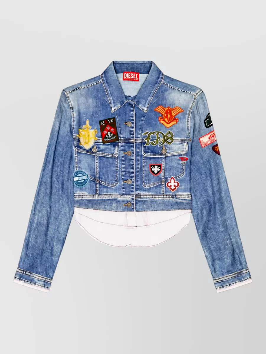 Diesel satin cropped regular-fit shirt