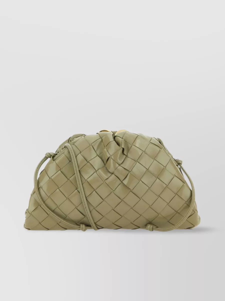 Shop Bottega Veneta Compact Quilted Leather Chain Clutch In Brown