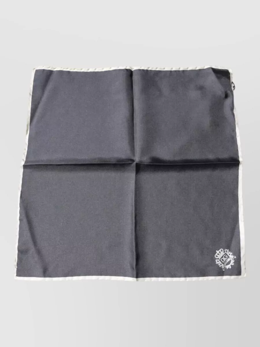 Dolce&Gabbana Silk Logo-Print Pocket Square