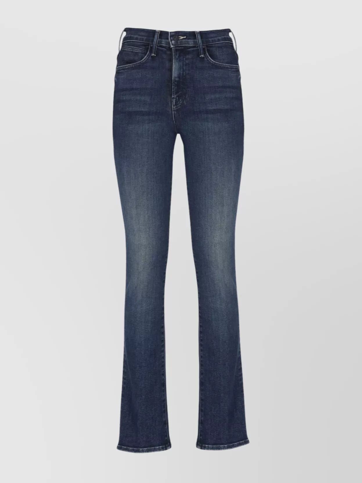 Mother Straight Leg Denim Trousers With Five Pockets In Blue