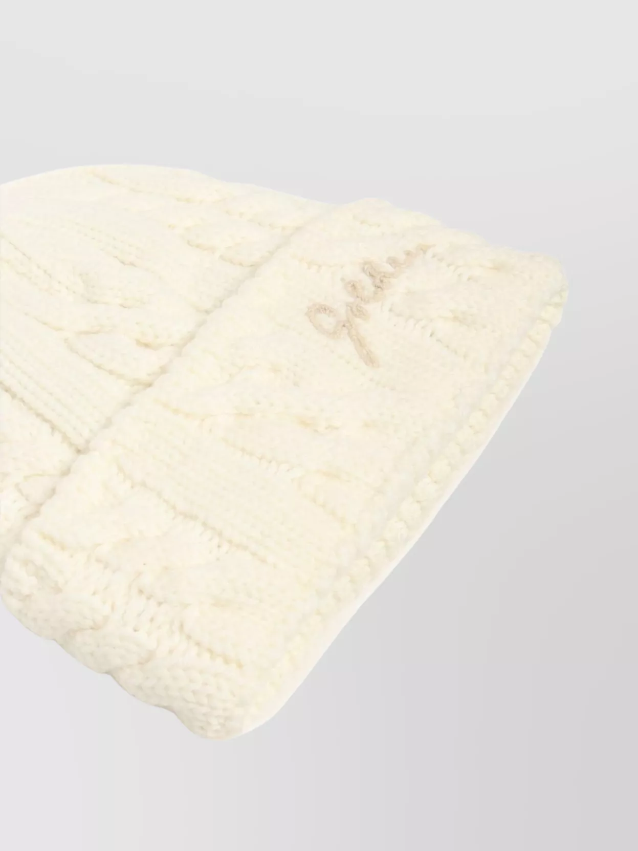 Golden Goose Knit Cable Brim Turn-Up Hat