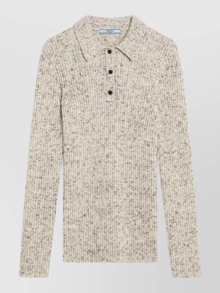 Prada Wool-blend polo top