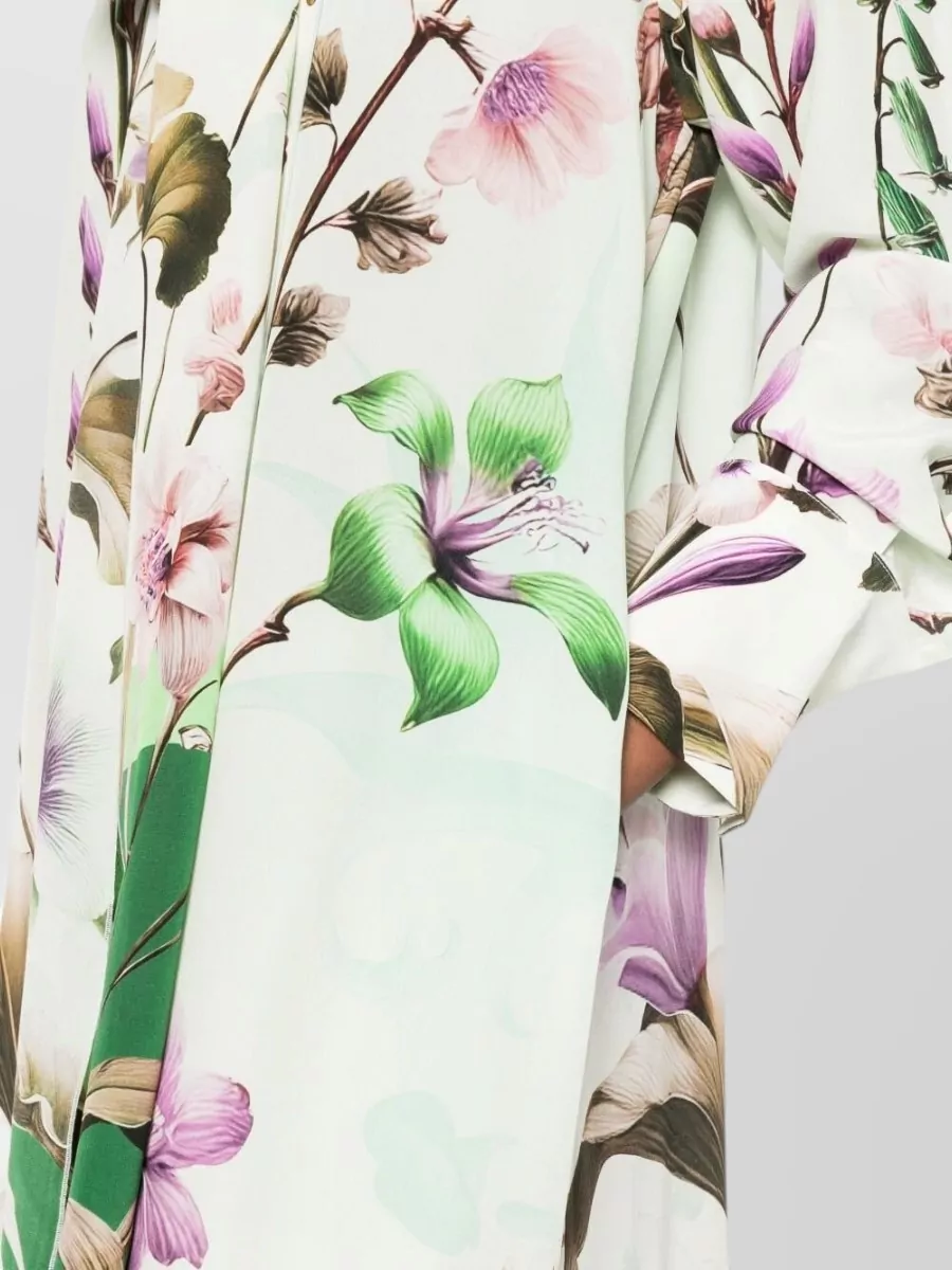 F.r.s For Restless Sleepers Silk Floral-Print Long-Sleeve Maxi Dress