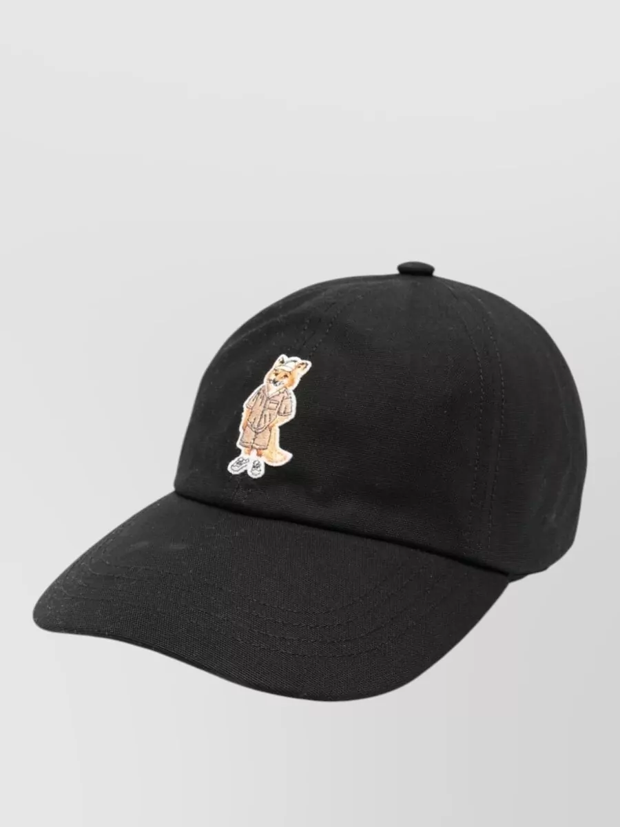Maison Kitsuné Fox Motif Curved Brim Baseball Cap
