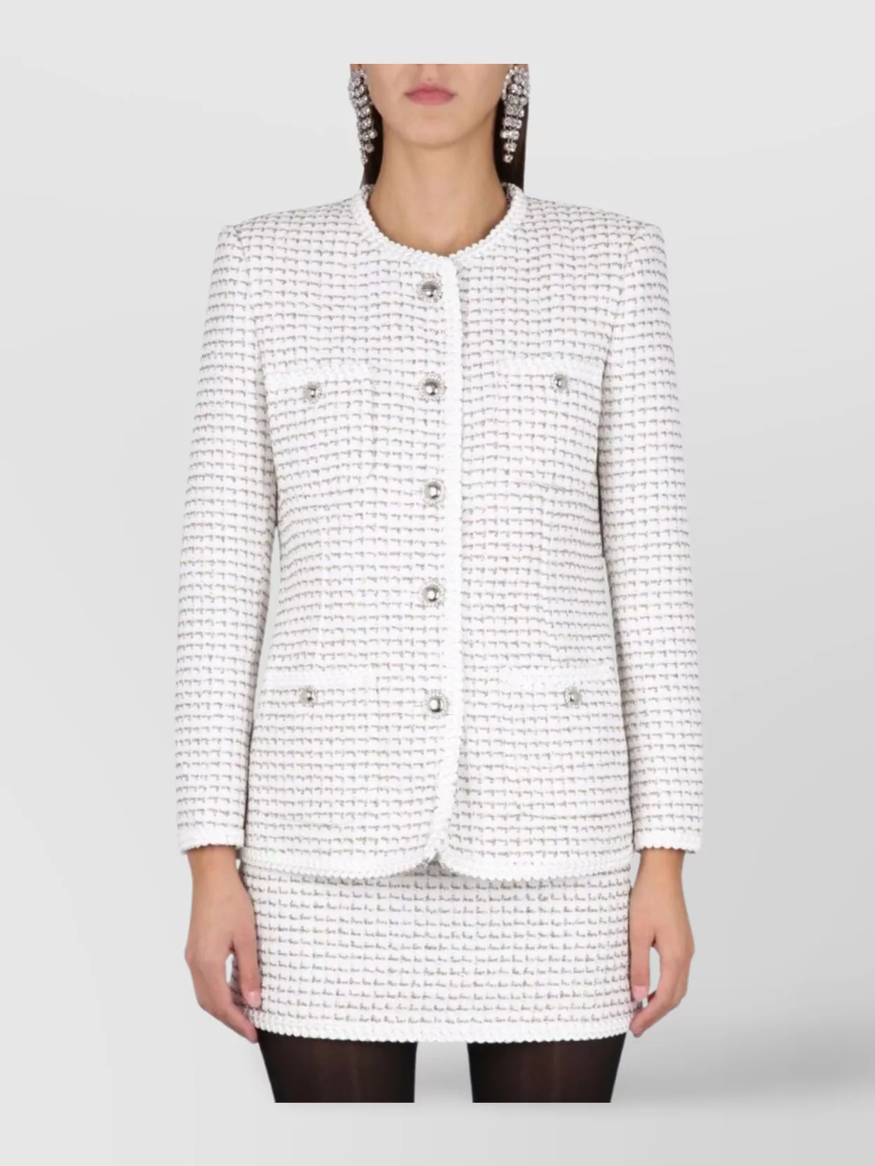 Alessandra Rich Lurex Cotton-blend Tweed Blazer